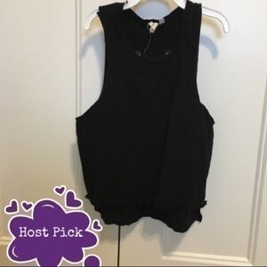 Girls size 10 black cut out back tank top